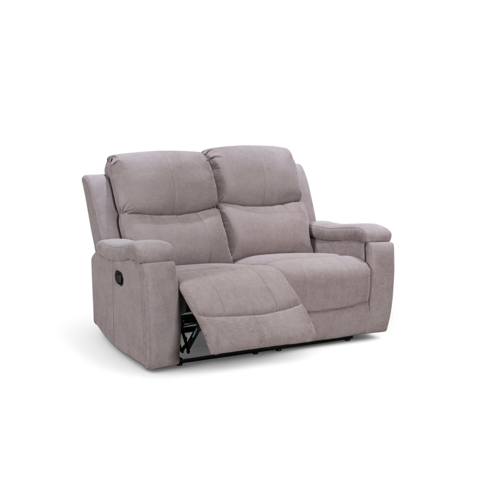 Chenille Fabric Light Grey 2 Seater Manual Recliner Sofa VISCONTI-image-OPC-PHFYJK9-NEW