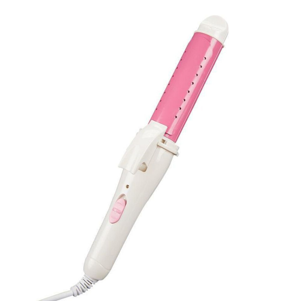 (pink) Dual-purpose Curling Iron For Women: Large Barrel For Curls And Straightening, Protects Hair, Perfect For Lazy Bangs Styling.