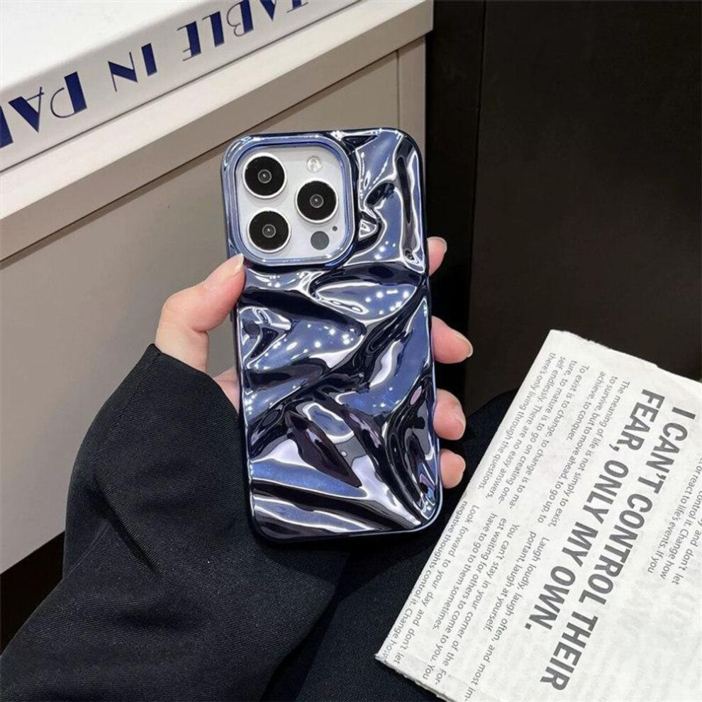 (blue, iPhone 16 Pro Max) 3D Luxury Glossy Wave Design Phone Case For Iphone 16, 15 Pro Max, 14 Plus, 13, 12, 11 - Camera Protection & Shockproof Back-image-OPC-PHFZ6XQ-NEW