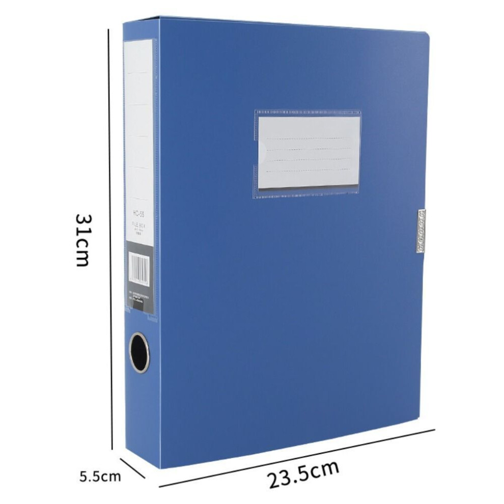 (blue, 5.5cm) Thickened Paper Storage Box Black Blue Document Case Desktop A4 File Folder  Office