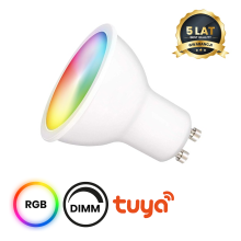 LED pære Wi-Fi GU10 5W Smart Tuya RGB+CCT+DIM