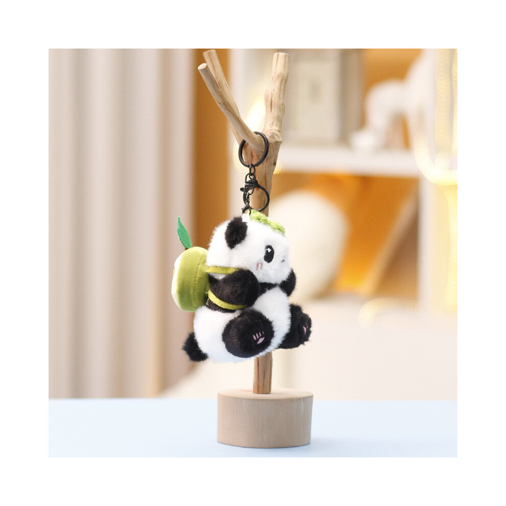 (Back Avocado Panda) Plush Fruit Flower Panda Toy Soft Cotton Keychain For Girls Decoration Gift Bag