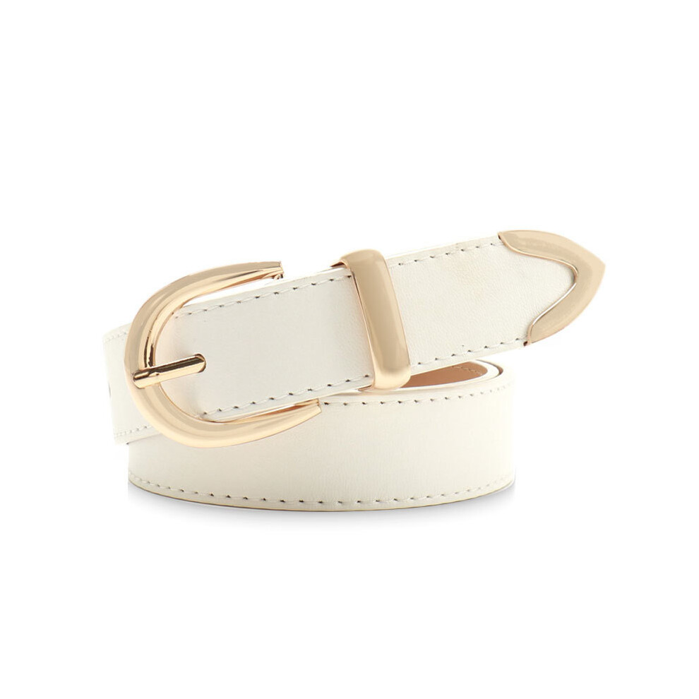 (White) Waist Belt Ladies Pants Decor With Alloy Closure For Office Casual And Outfits-image-OPC-PHG2STR-NEW