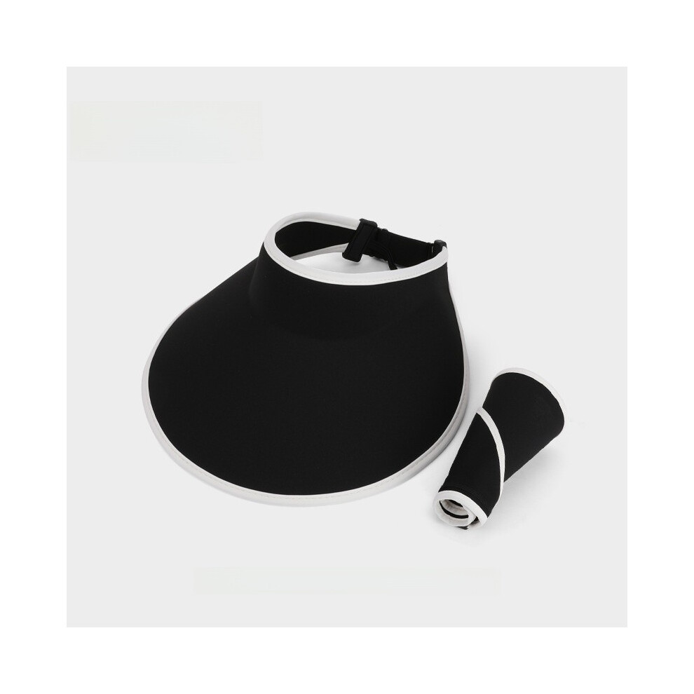 (Quiet Black) Silk Ice Empty Top Wide Brim Sun Hat Sunscreen Hat For Protection Outdoor Uv-image-OPC-PHG2SZJ-NEW