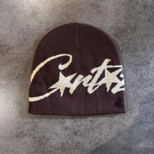 (Coffee) Pattern Letter Fashionable Neutral Casual Warm Knitted Hat For Style Street