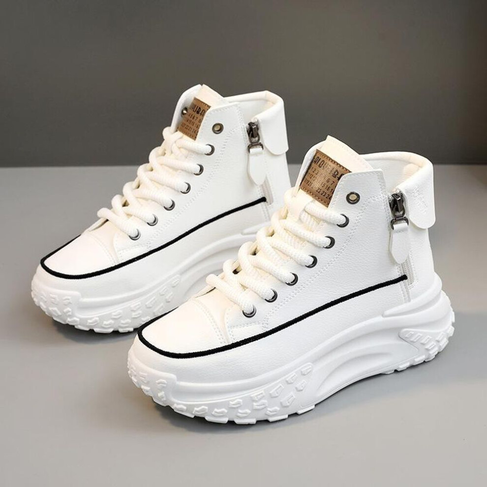 (white, 39) 2025 New Women Sneakers Luxury Fashion High Top Women Boots Platform Casual Shoes