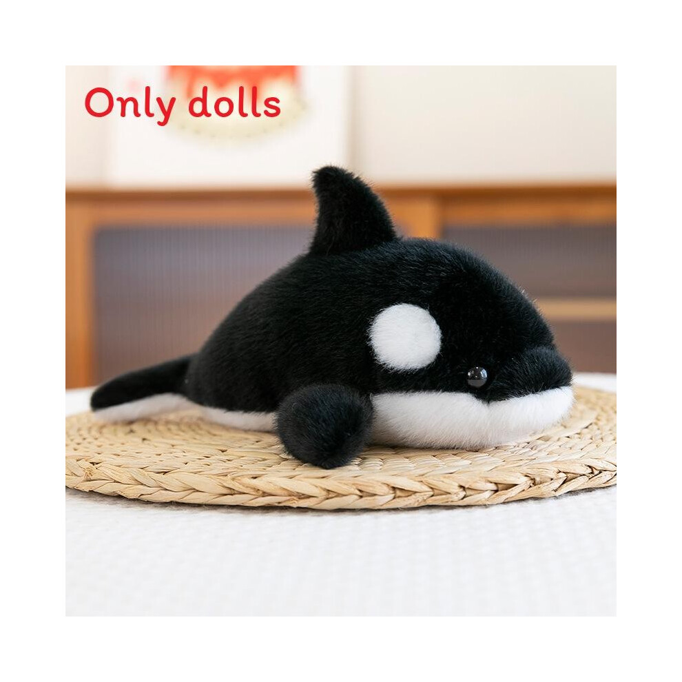 ( Orca) Ocean Series Tiger Whale Seal Shark Plush Toy Suitable Collectors For Gift Black