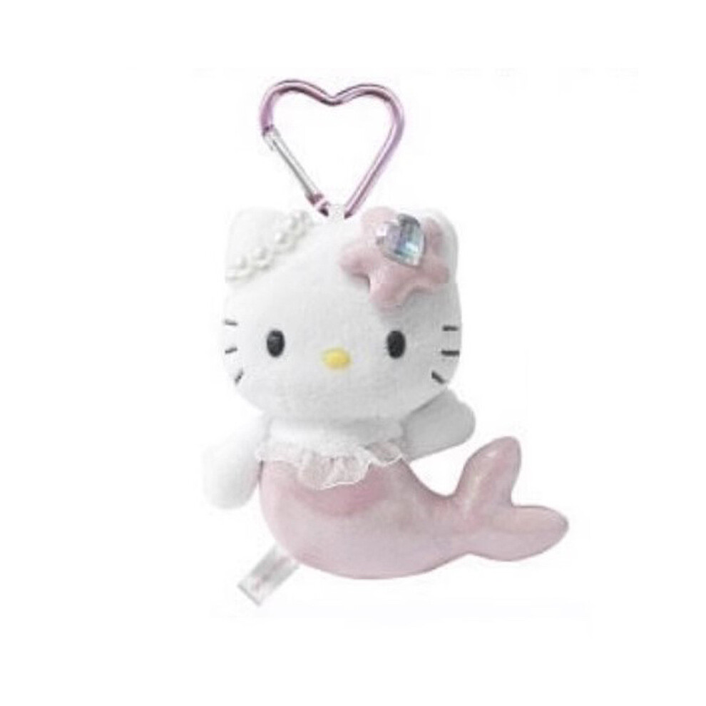 ( Mermaid) Hello Sanrio Kitty Plush Keychain Pendant Sparkling Unicorn Mermaid Design Pink