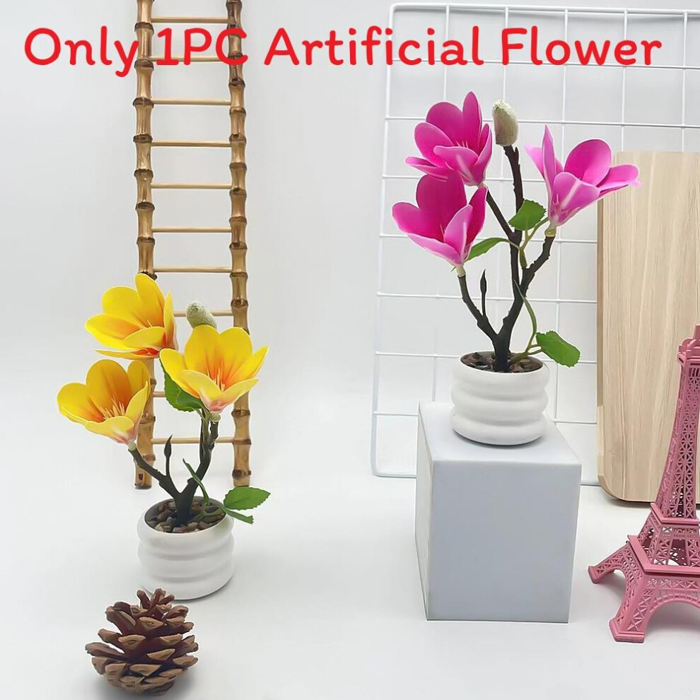 (Rose Red) Flower Magnolia Artificial Simulated Potted Plant Photography Ornament Props-image-OPC-PHG57TS-NEW