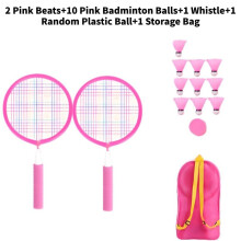(Pink) Kids Mini Badminton Set Lightweight Training Toddler Gift Preschoolers Festivals
