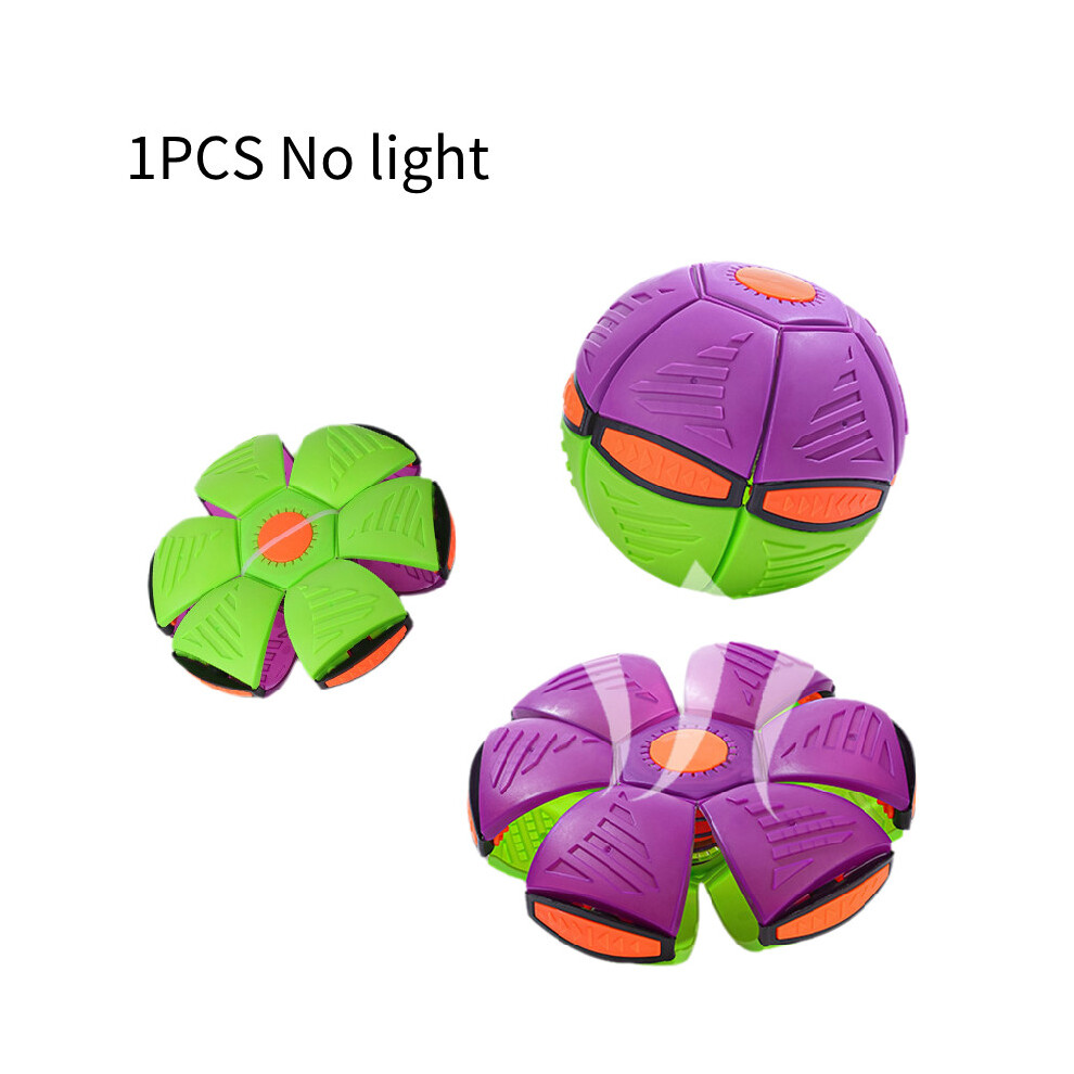 (No ) Flying Saucer Ball Deformation Frisbee Bouncing Music S Kid Toy Outdoor Pet Light