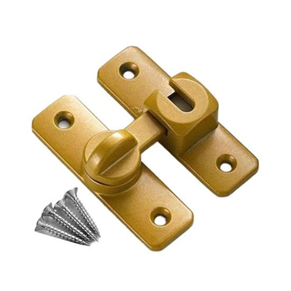 (golden) Barn Door Lock Simple Installation Anti-theft Heavy Duty Bar Gate Latches Safety Slide Door