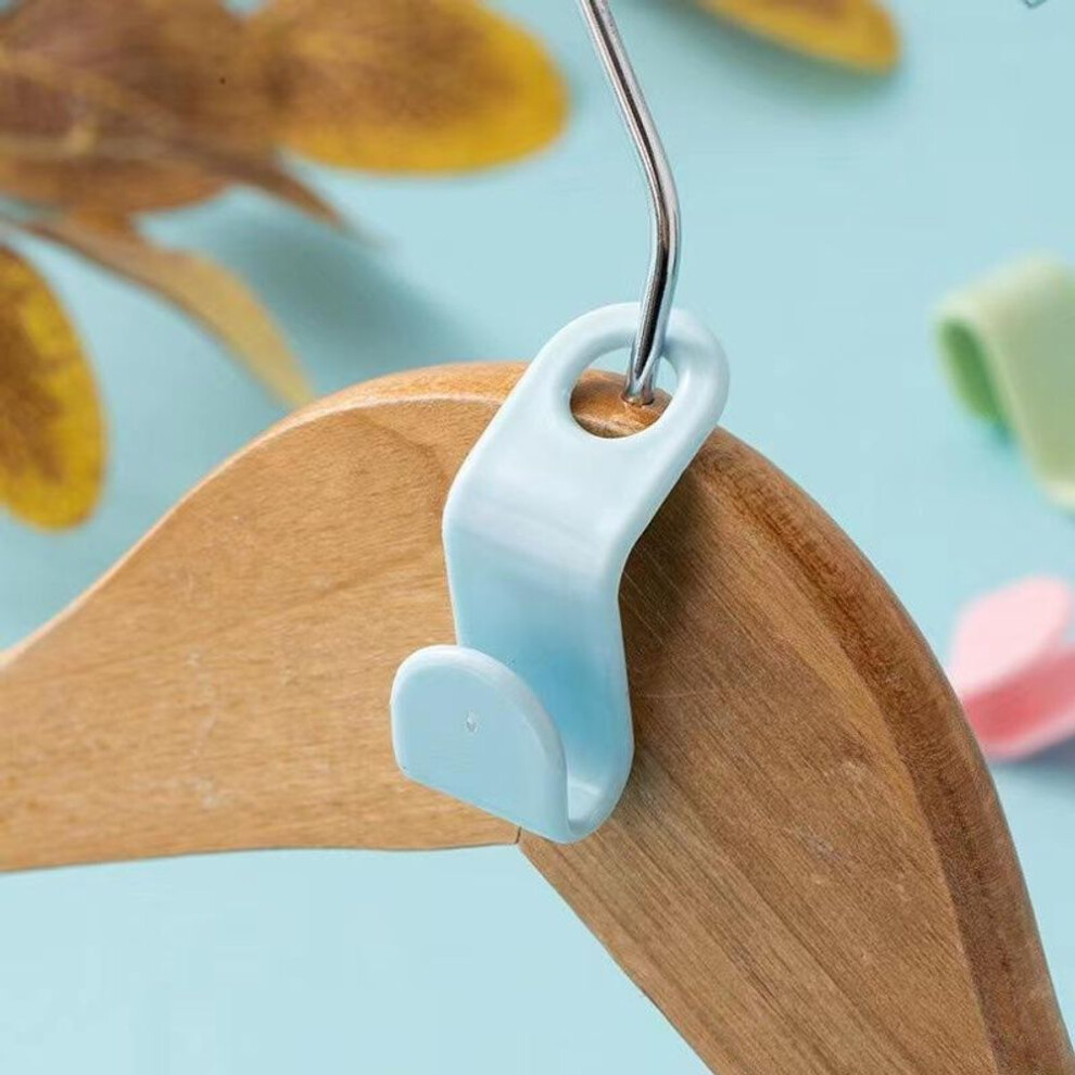 (blue, 10PCS) 1/5/10pcs Clothes Hanger Hooks Space Saving Closet Connector Hook Cascading Hanger Plastic Extender Clips Wardrobe Coat Organizer
