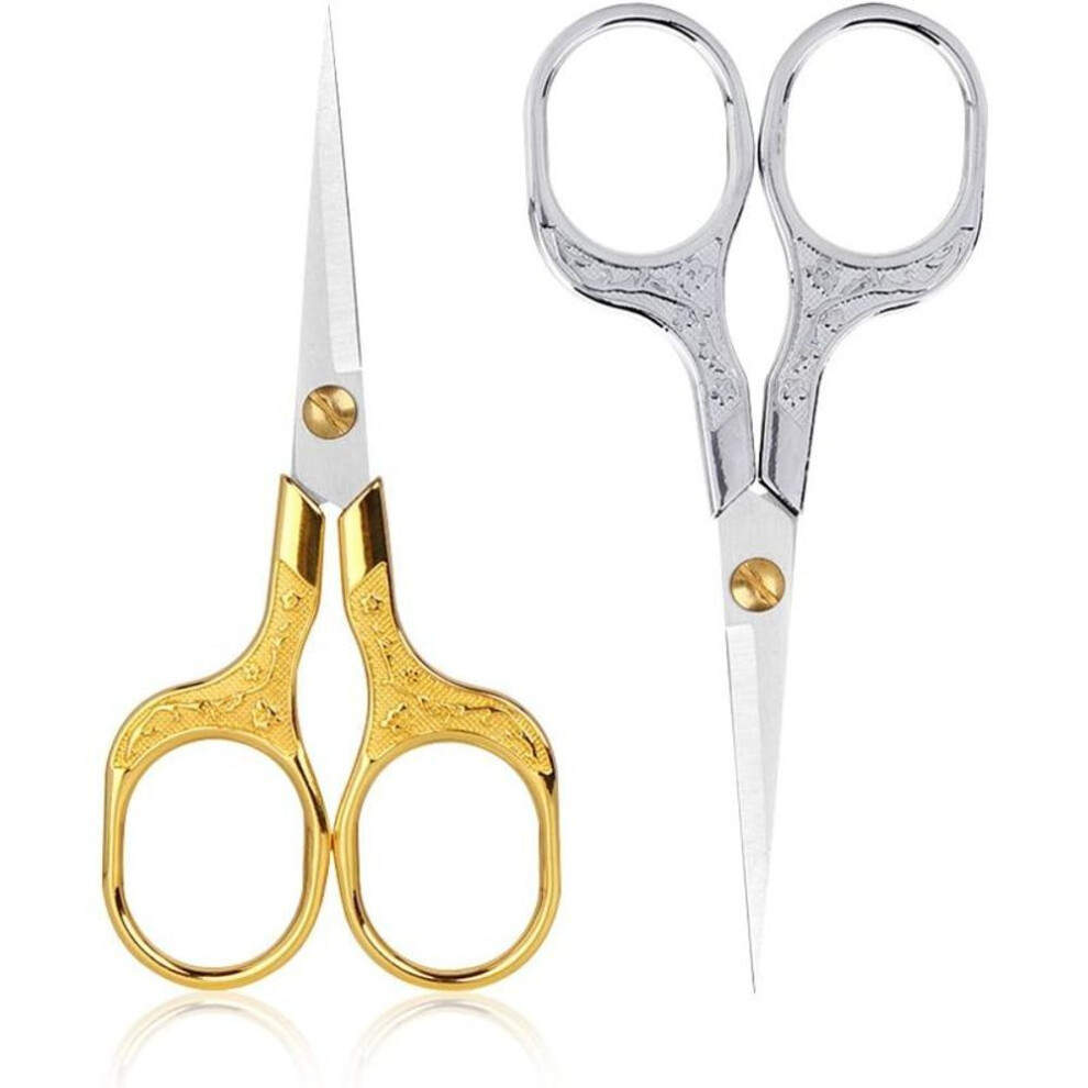 (gold,silver) 2/1pcs Stainless Steel Vintage Scissors Sewing Fabric Cutter Embroidery Scissors Tailor Scissor Thread Scissor Tools For Sewing Shears