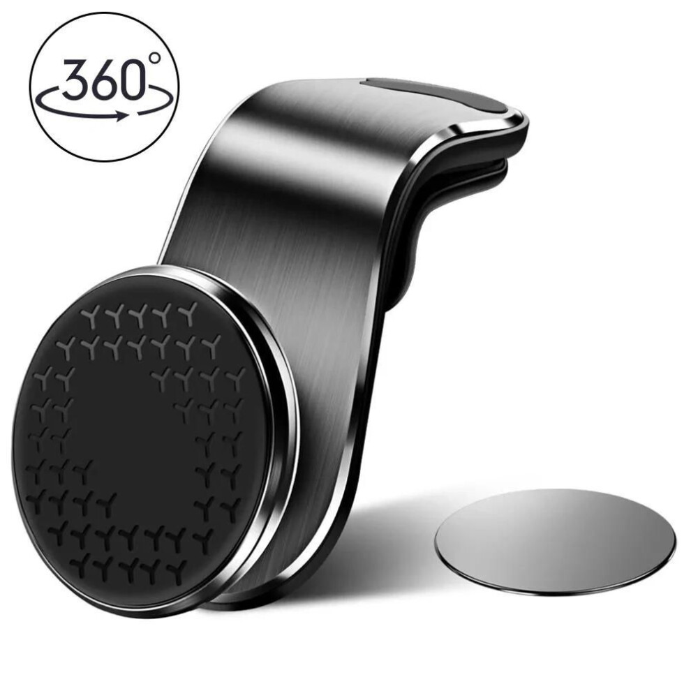 (black, 360°) Magnetic Car Phone Holder Stand 360 Rotatable Car Air Vent Clip Mount Gps Navigation Holder Smartphone Support Bracket In Car For Iphone Samsung