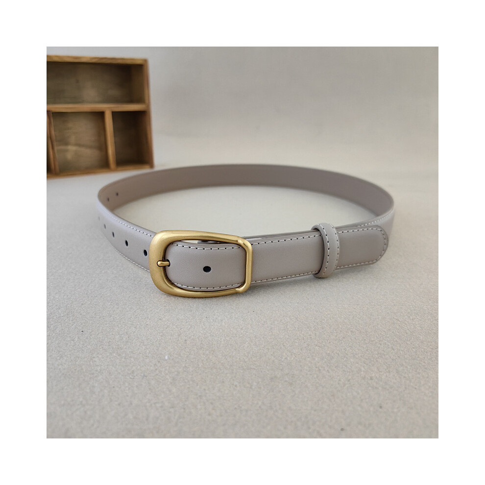 (Offwhite)Ceinture femme style minimaliste ceinture métal boucle carrée robe costume shapewear ceinture