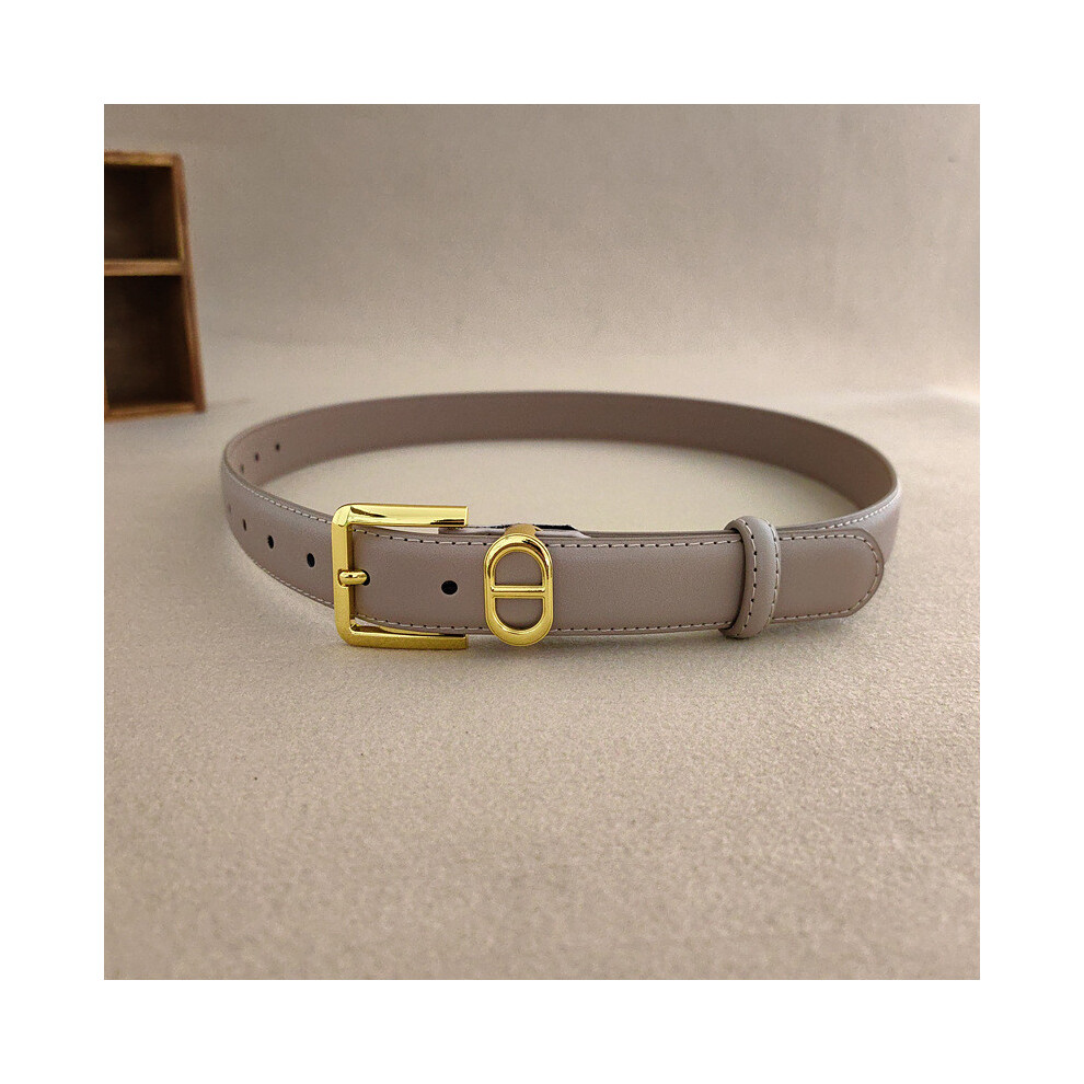 (White)Ceinture femme style minimaliste ceinture boucle métal robe costume ceinture shapewear