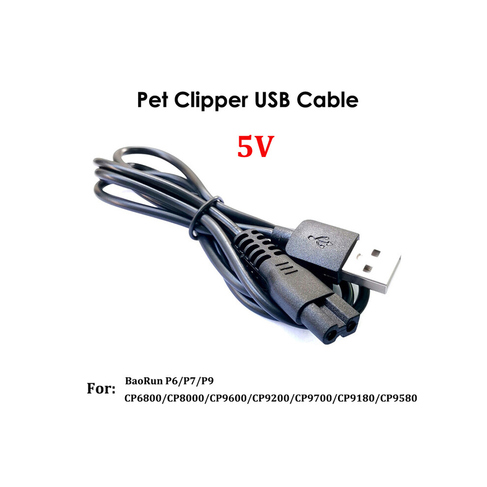 Pet Clipper USB Charging Cable Square(+) Circle(-) for Codos CP9600 CP6800 Baorun P6 P9 Hair Trimmer