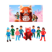 Turning Red 8 pezzi Bambole Panda Giocattolo per Bambini Regalo di Compleanno da Collezione