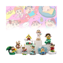 9pics Crayon Shin Chan Pvc malli Lelunukke koristelu Autotoimiston näyttölahja