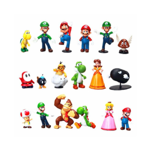 Super Mario Bros. 18 pezzi Action Figure Doll Playset 2