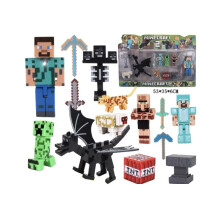 (Mo Yinglong Steve) Action figure di Minecraft da montare, decorazioni per la casa