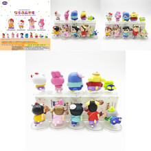 Laadukkaat Sanrio Shin Chanin yhteistyön sokealaatikko PVC-lelufiguurit näyttöön