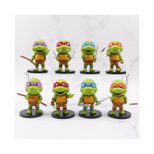 Tartarughe Ninja, modello Q in PVC, set da 8 pezzi, action figure classiche, decorazione per torta