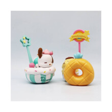 Sanrio 6 kpl Jälkiruoka Melody Cinnamon Kuromi Pochacco Ornament Figurine Autotallisarja