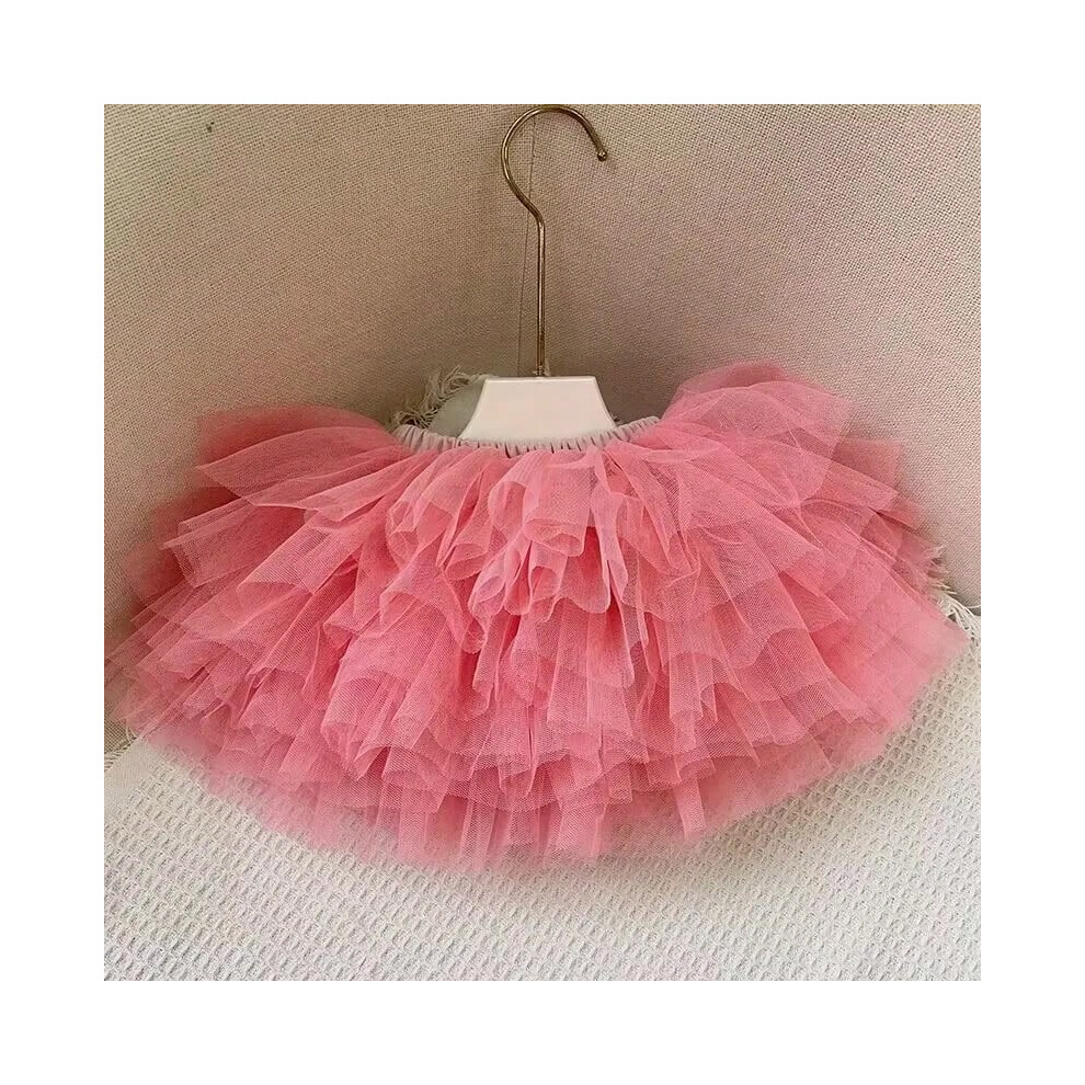 (Peach, 3-4 Yeas) Little Girls Tutu Skirts Black Fluffy Toddler Tulle Princess Ball Gown Pettiskirt Ballet Dance Kids Party/birthday Skirt 1-7T