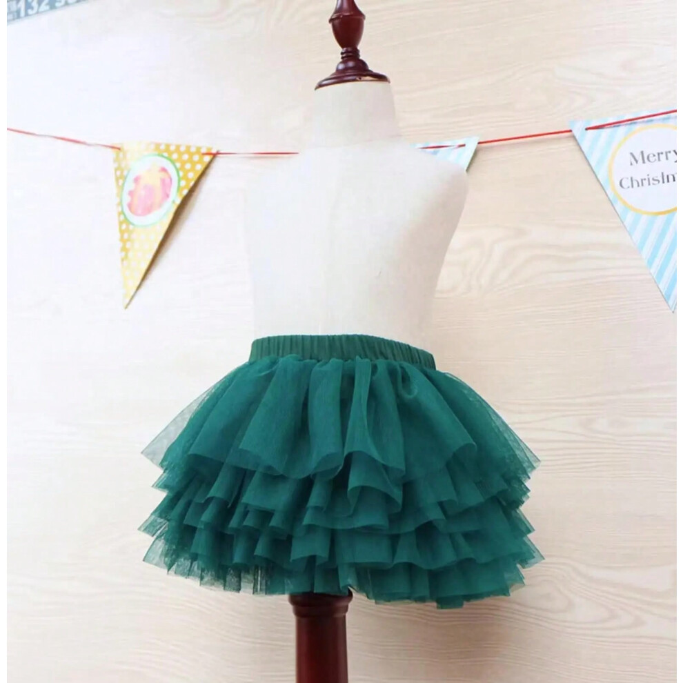 (Emerald, 12-18 Months) Little Girls Tutu Skirts Black Fluffy Toddler Tulle Princess Ball Gown Pettiskirt Ballet Dance Kids Party/birthday Skirt 1-7T