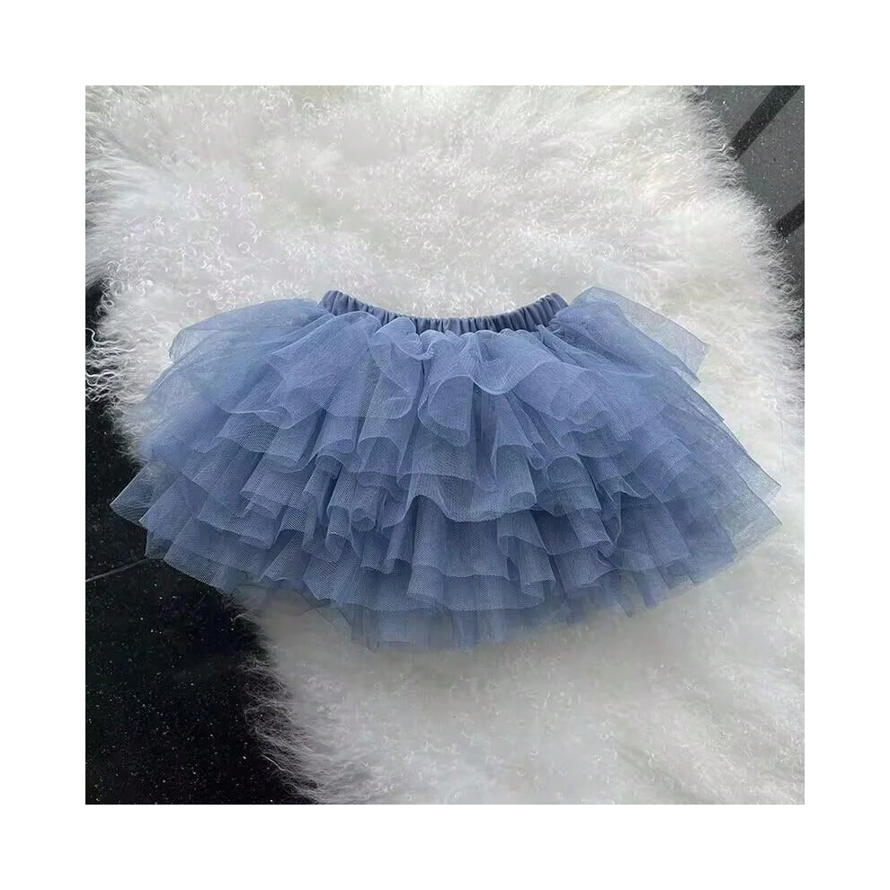 (Blue, 18-24 Months) Little Girls Tutu Skirts Black Fluffy Toddler Tulle Princess Ball Gown Pettiskirt Ballet Dance Kids Party/birthday Skirt 1-7T