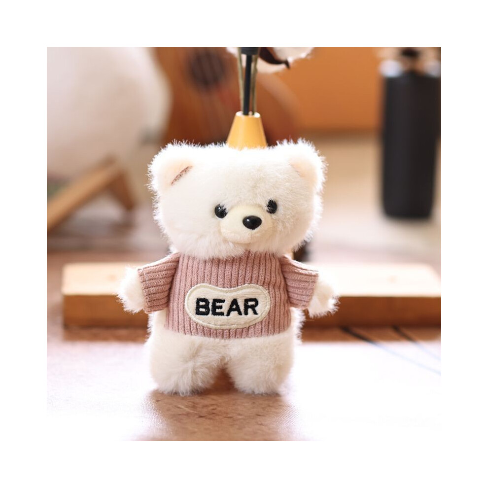 (Brown)Vêtements ours peluche pendentif sac accessoire porte-clés animal dessin animé poupée jouet