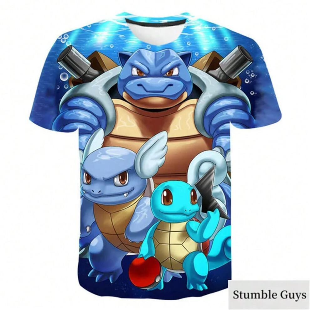 (3, 160) Pokemon Tshirt Kids Costume Summer New Boys And Girls 3D Printing Pikachu T-shirt For Children Street Sports Casual Teen Tops