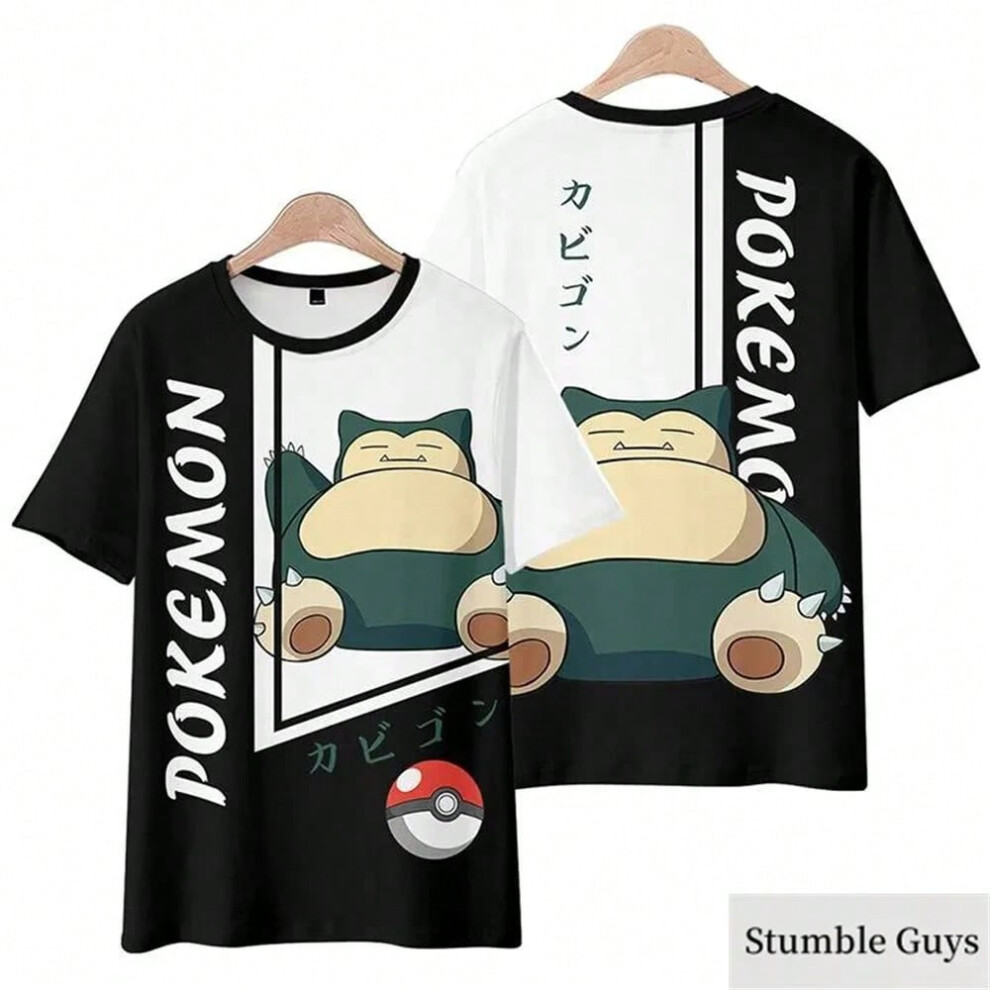 (17, 130) Pokemon Tshirt Kids Costume Summer New Boys And Girls 3D Printing Pikachu T-shirt For Children Street Sports Casual Teen Tops