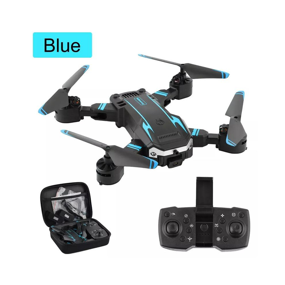 (Blue) 8K Hd Drone Dual Camera Wifi Fpv Gps Foldable Selfie Rc Quadcopter +4 Batteries Portable Automatic Blue 4761048884286