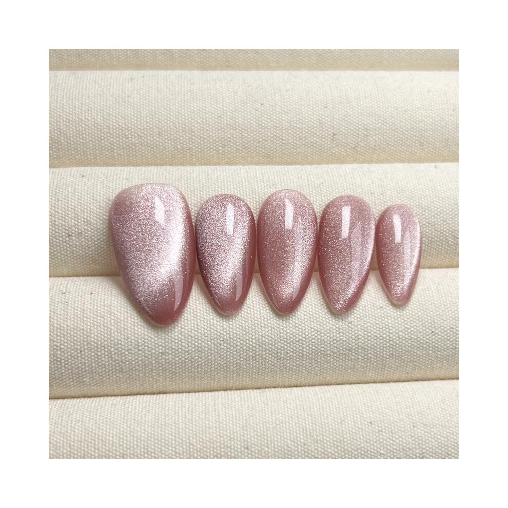 (Mid Almond, Small) Roses, Handmade Press On Nails, Salon Acrylic Gel quality, 10pcs, False Nails