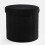 (Black, Round) Folding Ottoman Storage Box Footstool Space Saving Seat 1