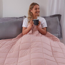 (Blush Pink, 150 x 200cm: 8kg) Brentfords Weighted Blanket Sensory Sleep Therapy Anxiety Adults