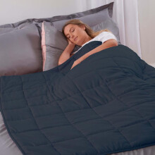 (Navy Blue, 150 x 200cm: 8kg) Brentfords Weighted Blanket Sensory Sleep Therapy Anxiety Adults