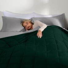 (Forest Green, 125 x 180cm: 6kg) Brentfords Weighted Blanket Sensory Sleep Therapy Anxiety Adults