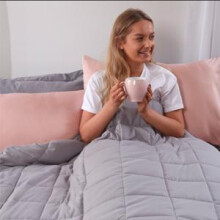 (Silver Grey, 150 x 200cm: 8kg) Brentfords Weighted Blanket Sensory Sleep Therapy Anxiety Adults