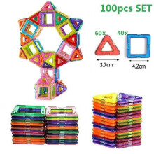 100 kpl magneettinen rakennuspalikkasetti Magic Construction Puzzle Kid Lelut