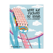 2026 Here We Go Calendar Creative Color Illustrated Anniversary Blue Roller Coaster Countdown Calendar