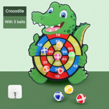 (Crocodile) Educational Games Dart Board Baby Toy Stickey Ball Dart Indoor Sports Child Montessori Games for Children 3 to 7 Years