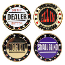 (wie das Bild, B) Eleganter Poker Button Poker Cards Guard Protector Metall Token Coin Dealer Puck Buttons Big