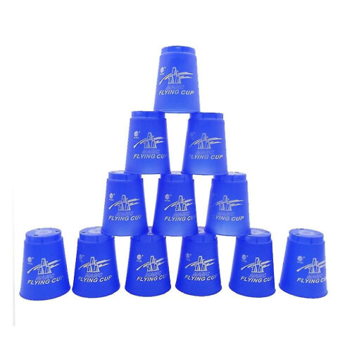 (Blue) Sport Stacking Cups, 12pcs Speed Stacking Cups Speed Training Game Challenge Competition