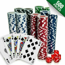 (500 Stück) CMY Poker Set 500 300 Stück Hold'em Casino Spiel UK