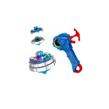 (Azul) Brinquedos iluminados de liga Burst Catapulta giratória de longa duração Giroscópio de batalha