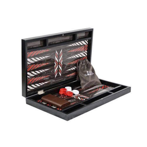 Set da backgammon in legno con design nero alla moda da 23 pollici 2